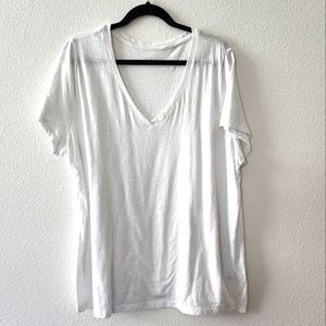 AVA & VIV 2X V Neck White T Shirt